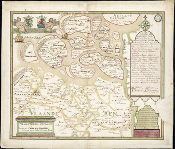 2697 1274. Kaart van Vlaanderen en Zeeland ten tijde van Guido Van Dampierre. Ao 1 kaart (1
