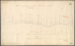 K-481 Kaart van den zeedijk en vooroever dp. 20-28 (oude nummering) met peilingen 1832 en 1841 en bezinking 1762