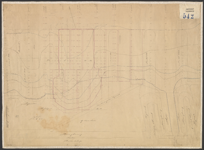 K-542 Situatie van den zeedijk en vooroever tusschen de dijkpalen 19-23 met peilingen 1872 en ontwerp defensiewerken