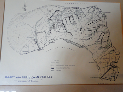 WS20251 Kaart van Schouwen voor 1953, schaal 1 : 50.000. Met bodemkundige gegevens naar de bodemkaart van Schouwen