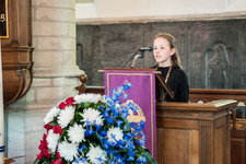 2018KAP39 Toespraak van kinderburgemeester Lara van Son tijdens de dodenherdenking in de Nederlandse Hervormde kerk te ...