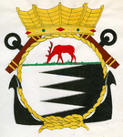 B-1287 Een afbeelding van het wapen van de gemeente Bruinisse, zoals dit op 28 juli 1954 door het gemeentebestuur van ...
