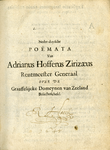 BB-0323-1 Voorpagina van de Nederduytsche poëmata van Adriaen Hoffer, verschenen in 1635.