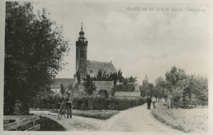 BUR-1435 Burgh. Weeldeweg. Gezicht op de Nederlands Hervormde kerk