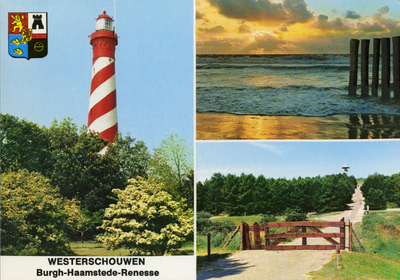 BUR-1452 Westerschouwen, Burgh-Haamstede-Renesse. Westerschouwen, Haamstede, Strand, Adriaan van der Weijdeweg met ...
