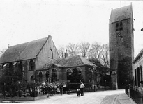 D-0758 Oosterland. Torenpein. Ned. Hervormde Kerk, toren en gemeentehuis.