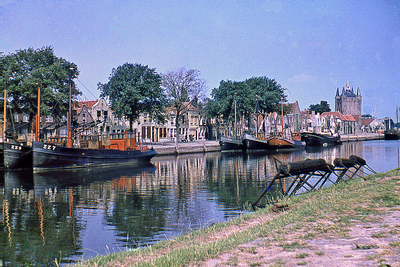 DIA-12571 Zierikzee. Nieuwe Haven. Op de voorgrond enkele sterrenrollen. Hiermee worden zeesterren van de ...