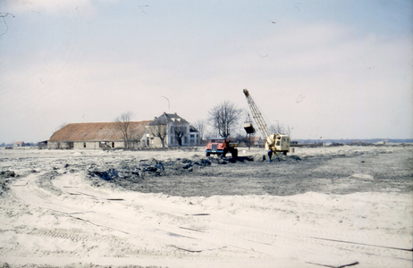 DIA-9609 Noordwelle. Lokkershofweg. Herenhuis/boerderij Zeelandia . Afgraven van zandlagen/aanleggen wegen