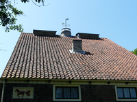 NDG-0183 Noordgouwe. Zuidbosweg. Dak van meestoof Willem III, in 1863 in traditionele stijl gebouwd, met droogtoren. In ...