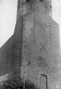 NDW-0006 Noordwelle. Ring. De kerktoren vanuit het zuidwesten. Fotoprijsvraag 1932.