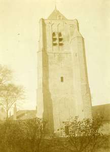 OWK-0063 Ouwerkerk. Ring. Kerktoren, gezien van de oostzijde.