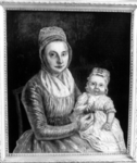 SP-0144 Cornelia Hocke (1774-1814). Echtgenote van Johannes de Clercq. Op haar schoot haar oudste dochter: Adriana ...