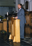 SP-0497 Zierikzee. Gasthuiskerk Havenplein. ds. Gert van de Pol (predikant Hervormde gemeente Zierikzee, januari ...