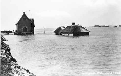 SW-0045 Serooskerke, (Sch.). Schelphoek. Het gemaal Schelphoek , dat op 26 dec 1951 in gebruik was gesteld