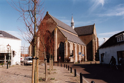 W-1681 Haamstede. Weststraat. De Nederlands Hervormde Kerk aan de Noordstraat, gezien vanuit het westen.