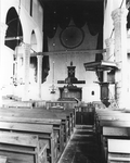 W-1987 Haamstede. Ring Het interieur van de NH Kerk te Haamstede. Foto gericht naar de oostgevel