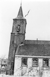 W-2138 Serooskerke. Dorpsplein. De erg scheef staande kerktoren. Een foto voor de watersnoodramp. Bij restauratie en ...