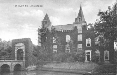 WA-0357 Haamstede. Slot Haamstede met slotbrug en poort.