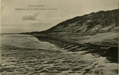 WAT-1012 Schouwen-Duiveland. Betonglooiing aan de duinen volgens systeem De Muralt