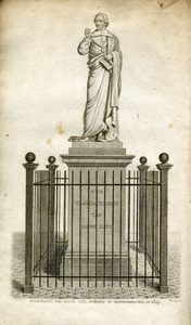 X-1783 Standbeeld van Jacob Cats, opgerigt te Brouwershaven, in 1829. Het standbeeld van Jacob Cats. In 1829 is het ...