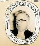 X-1983 Brouwershaven. Ds. P.L. Schuddebeurs, predikant van de Gereformeerde Kerk Synodaal Brouwershaven van 1954 tot ...
