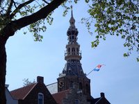 X-3513 Zierikzee. Toren stadhuis Meelstraat, gezien vanaf het Beddeweeg.
