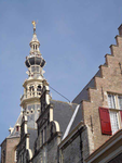 X-3520 Zierikzee. Toren stadhuis Meelstraat, gezien vanaf de Meelstraat.
