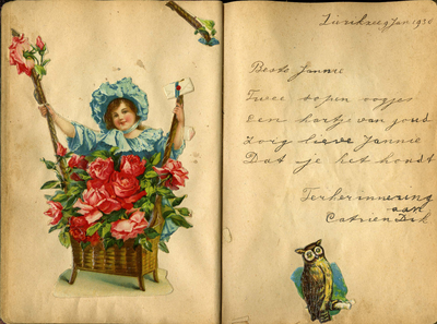 X-3721 Poëziealbum van Jannie Groenendijk te Zierikzee, begonnen toen zij 8 jaar oud was. Pagina 12