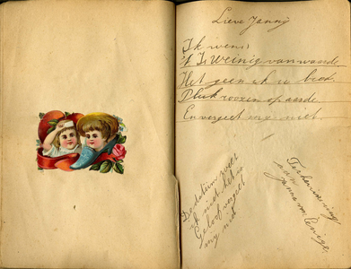 X-3737 Poëziealbum van Jannie Groenendijk te Zierikzee, begonnen toen zij 8 jaar oud was. Pagina 28