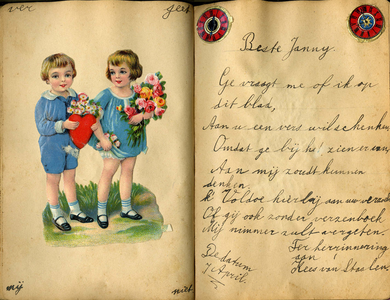 X-3746 Poëziealbum van Jannie Groenendijk te Zierikzee, begonnen toen zij 8 jaar oud was. Pagina 37