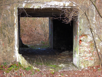 X-4939 Nieuw-Haamstede. Locatie onbekend. Een Duitse bunker uit WO2, gebruikt voor het plaatsen van een aggregaat om ...