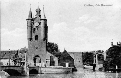 ZM-1872 Zierikzee. Zuidhavenpoort met brug.