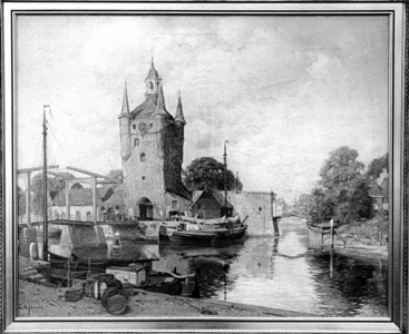 ZM-1924 Zierikzee. Zuidhavenpoort. Schilderij van onbekende schilder.
