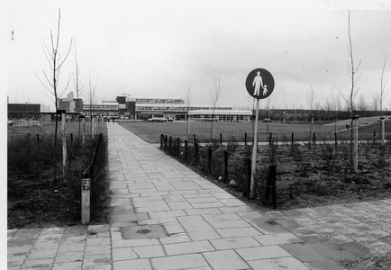 ZS-0258 Zierikzee. Hatfieldpark. Op de achtergrond de Rijks Scholengemeenschap.