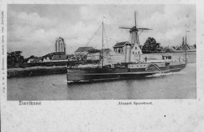 ZZE-1514 Zierikzee. 't Luitje. Afvaart Spoorboot.