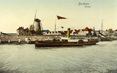 ZZE-1535 Zierikzee. 't Luitje. Vertrek 'Zeeuwse Spoorboot No. 2'.