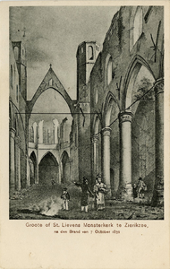 ZZE-2598 Zierikzee. Grote of Sint Lievensmonsterkerk na de brand van 7 oktober 1832