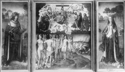 ZZG-0386 Zierikzee. Het Zierikzeese drieluik met Het Laatste Oordeel . C. 1500, toegeschreven aan de Meester van de ...