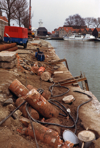 ZZG-1940 Zierikzee. Nieuwe Haven. Herstel van kademuur vanaf Zuidhavenpoort tot aan ’t Luitje