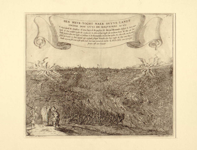 THA-0222 DEN HEYR-TOGHT NAER DUYVE-LANDT/ONDER DON LUIS DE REQUESENS. An. 1575.. Doorwading van het Zijpe vanaf St. ...