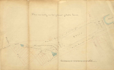 THA-0283 Plan van aanleg van het gedempt gedeelte haven.. Zierikzee. Schetsplattegrond van de gedempte Oude Haven ...