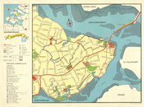 THA-0301 Toeristenkaart Duiveland. Kaart van Duiveland, bestemd voor toeristen, met aanduiding van de dorpen, wegen, ...
