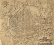 THA-0318 Middelburgum. Middelburg. Stadsplattegrond, opgenomen in het Stedenboek van de Nederlanden. De kaart is een ...