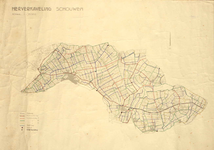THA-0333 Herverkaveling Schouwen. Topografische kaart van Schouwen-Duiveland, waarop wegen, waterlopen en gemalen zijn ...