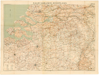 THA-0468 Kaart van Zuid-Nederland.. Kaart van Zuid-Nederland waarop de voornaamste wegen, inclusief tramwegen, ...