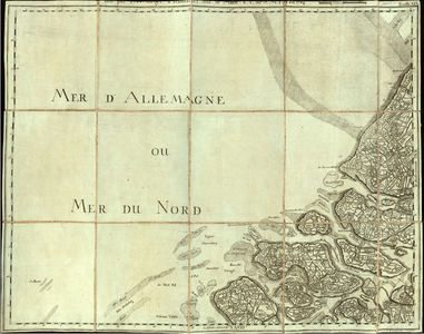 THA-0517a Franstalige kaart in delen van de Zeeuwse eilanden en de aangrenzende delen van Zuid-Holland en ...