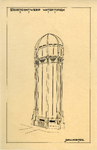 THA-0746 Schetsontwerp Watertoren. Zierikzee. Winnend ontwerp voor de watertoren (1930-1945). Vervaardigd onder ...