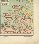 THA-0914 Zeeland/ omstreeks het jaar 1300.. Uitgeknipte inzetkaart, reconstructie van de provincie Zeeland in 1300.