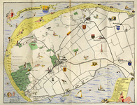 THA-1571 Toeristenkaart Westelijk Schouwen. Schouwen-Duiveland. Kaart van het westelijke deel , met aanduiding van de ...