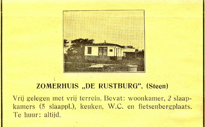 A-3392 Advertentie in de folder van Beye & Co voor het eerste zomerhuis van de familie Paulusse (voormalig ...